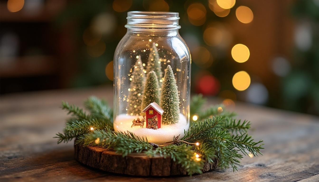 mason jar winter centerpiece