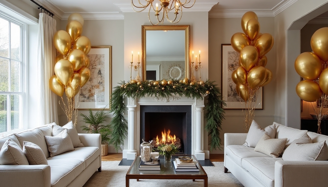 metallic balloon garland display