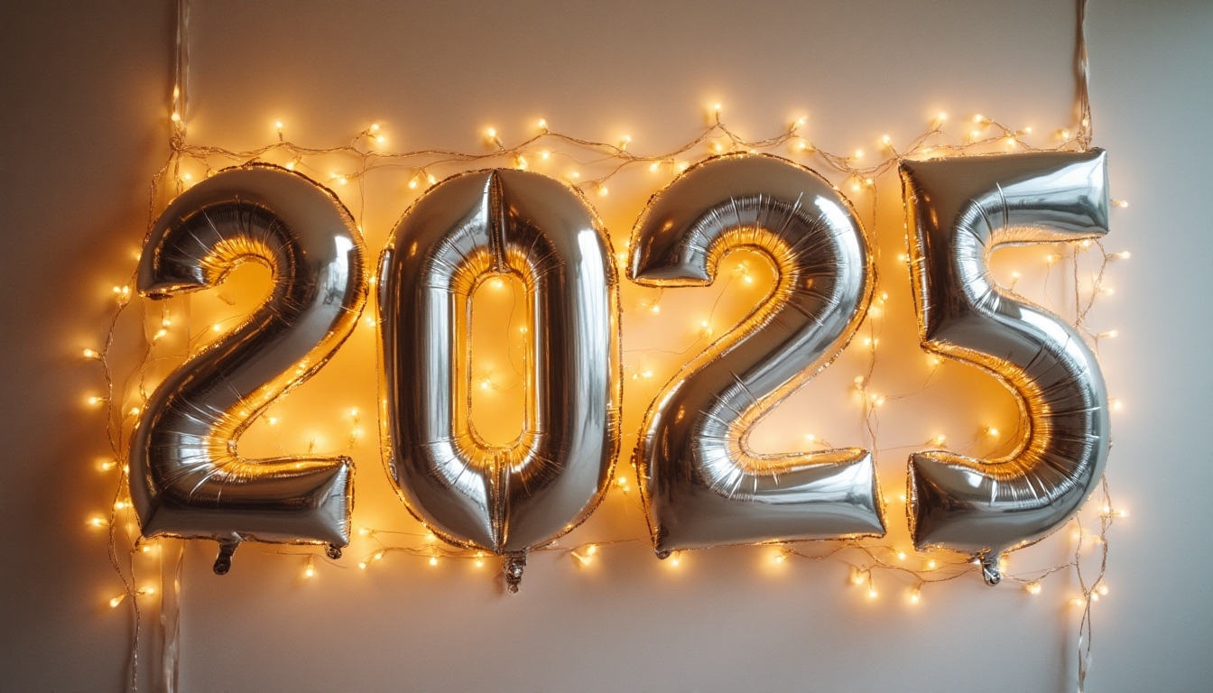 metallic balloon wall backdrop