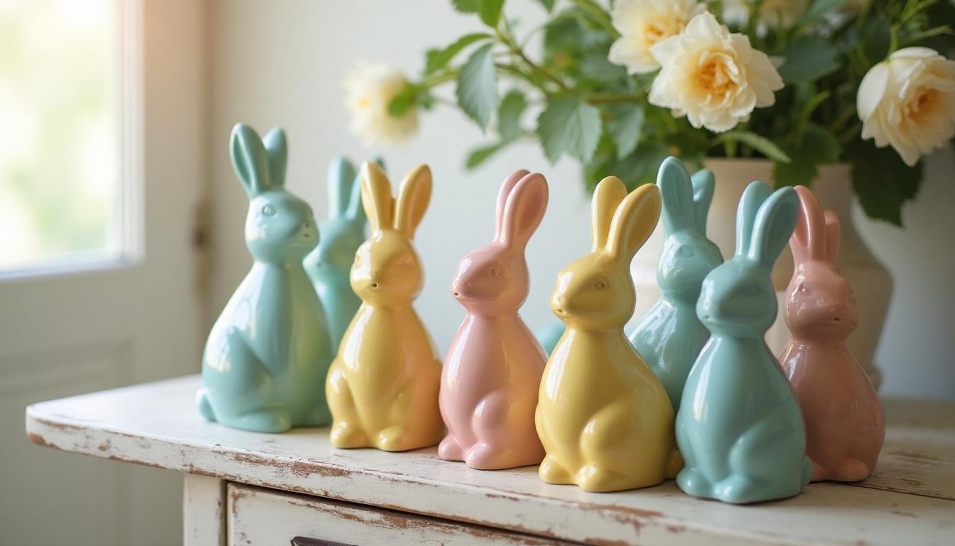 mid century ceramic bunny collection