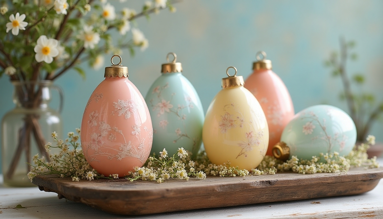 mid century glass easter ornaments