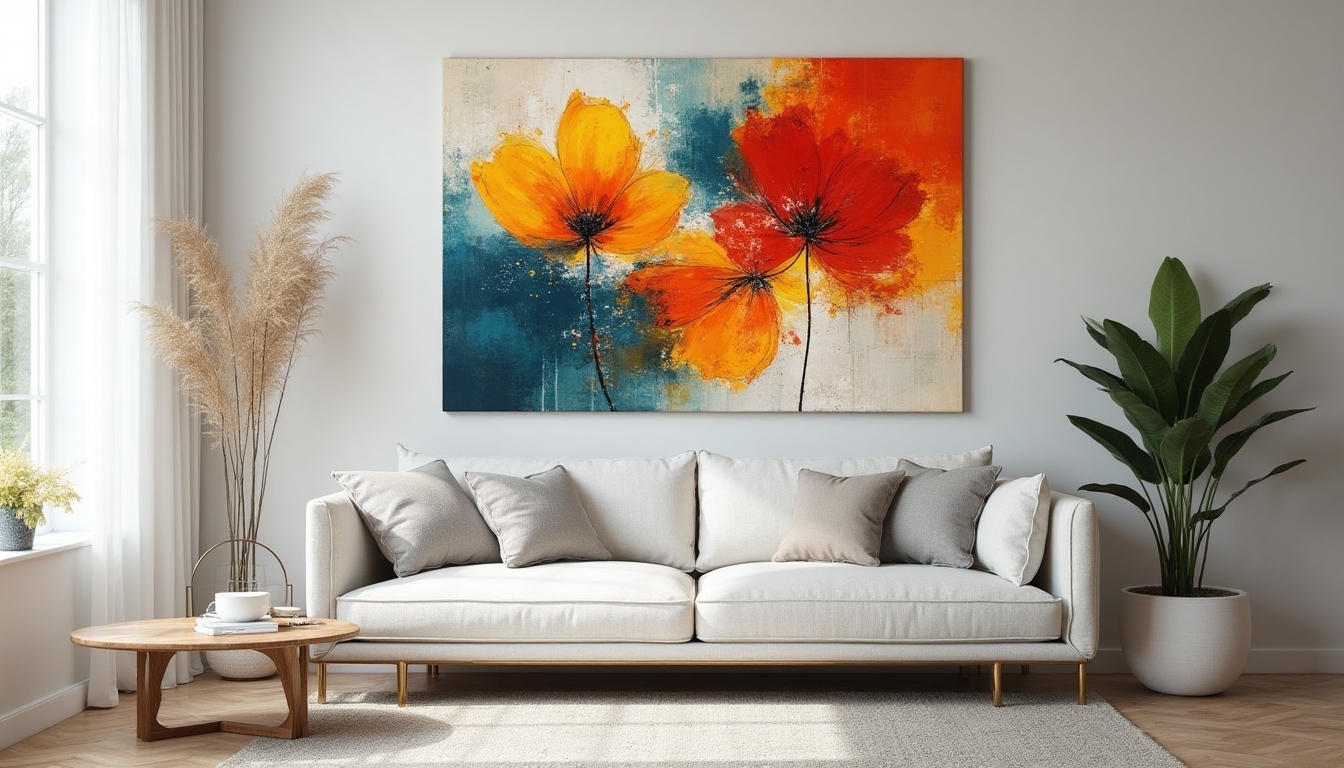 modern abstract floral art