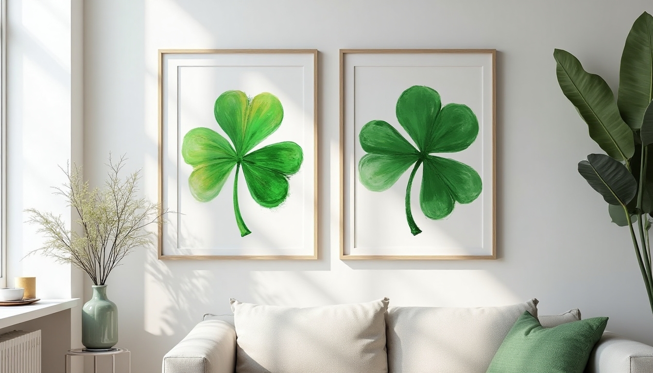 modern abstract shamrock prints