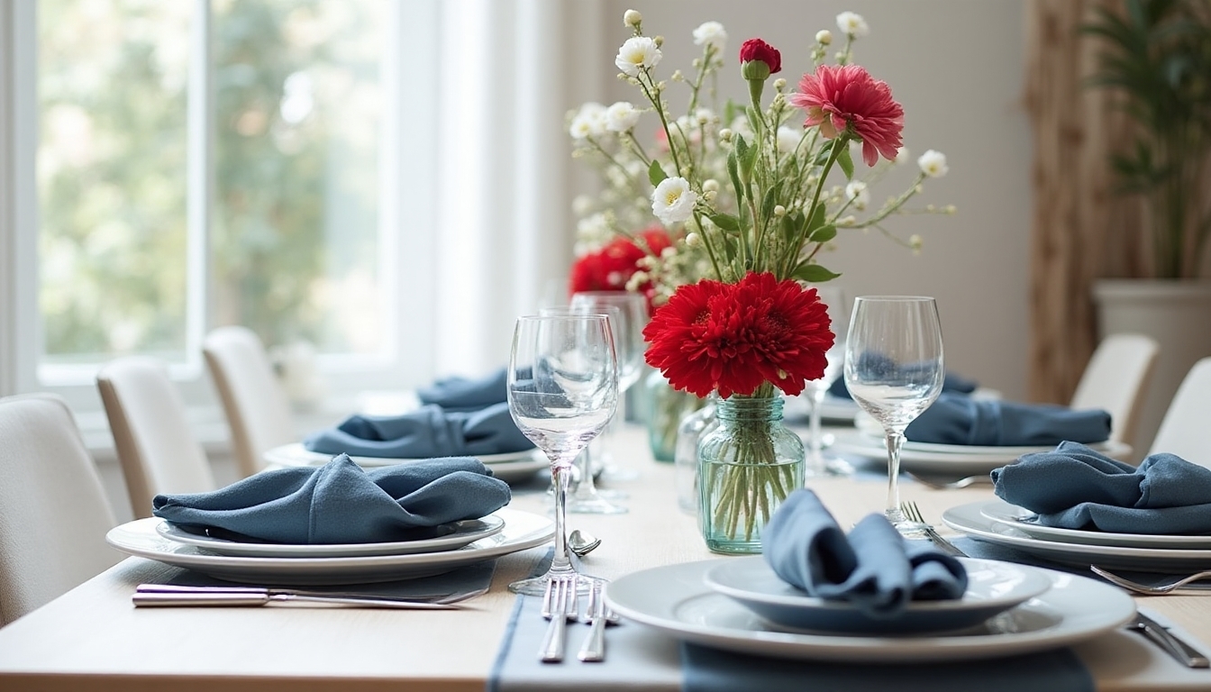 modern patriotic table settings