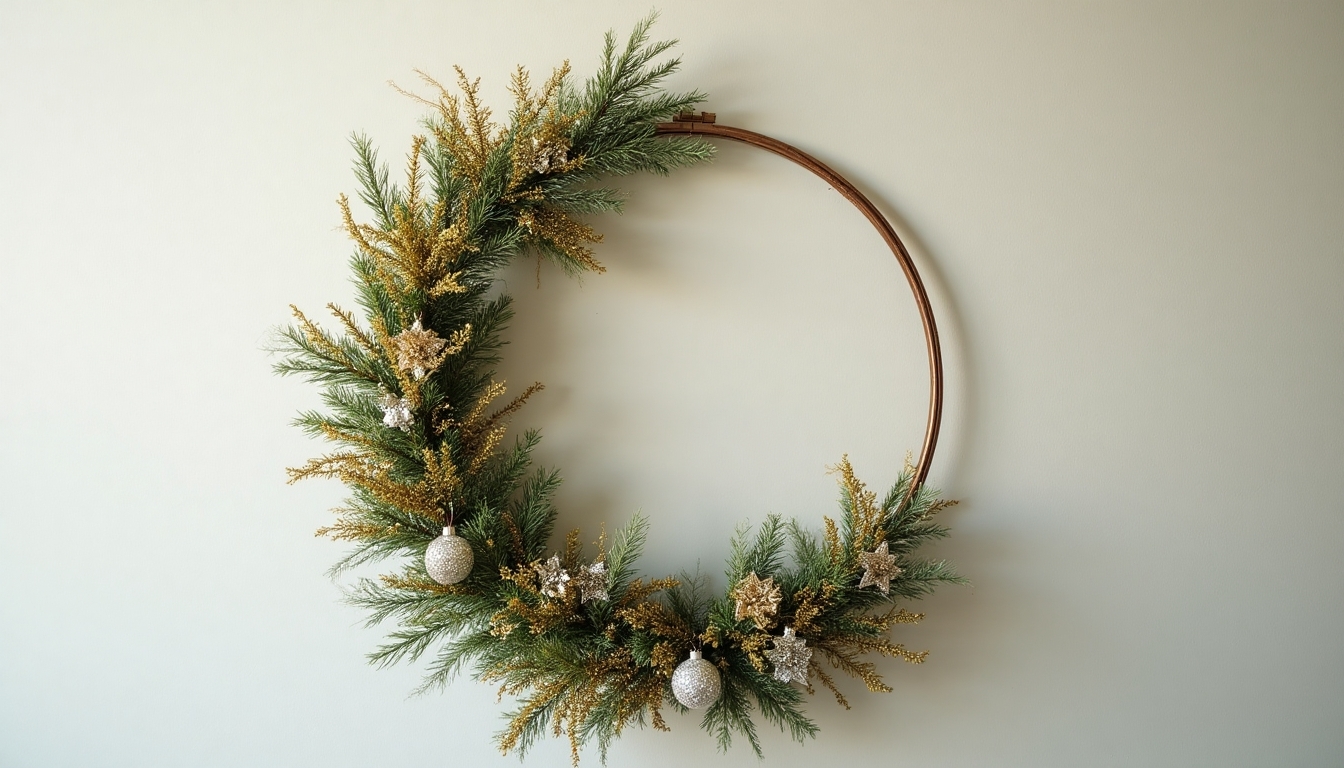 modern tinsel star wreath