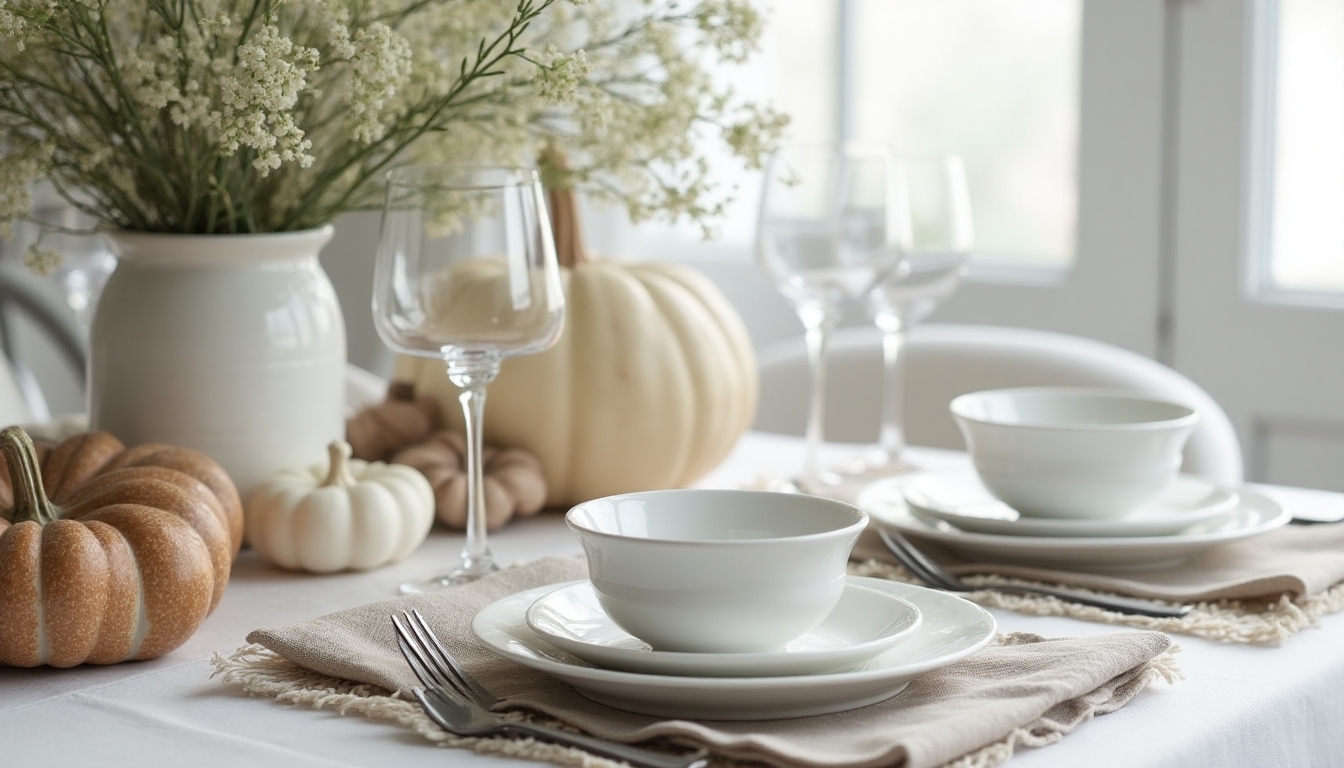 nordic inspired thanksgiving table setting