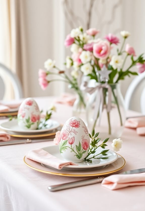 painted egg place settings