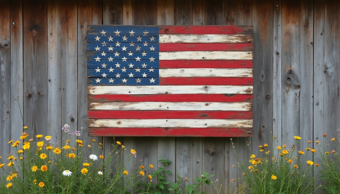 pallet flag wall art