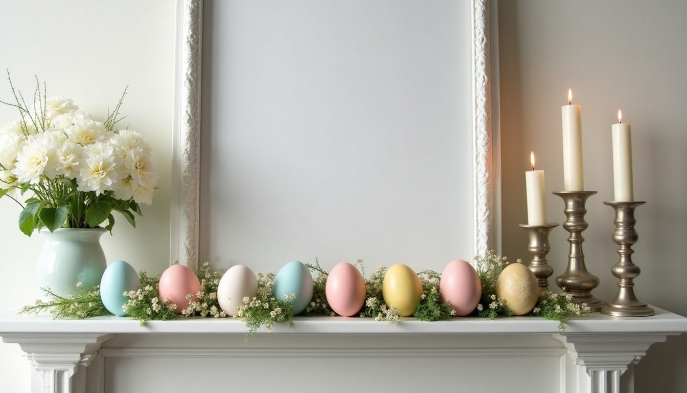 pastel easter egg display