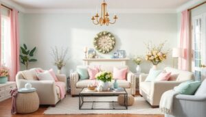 pastel easter living room decor