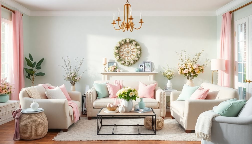 pastel easter living room decor