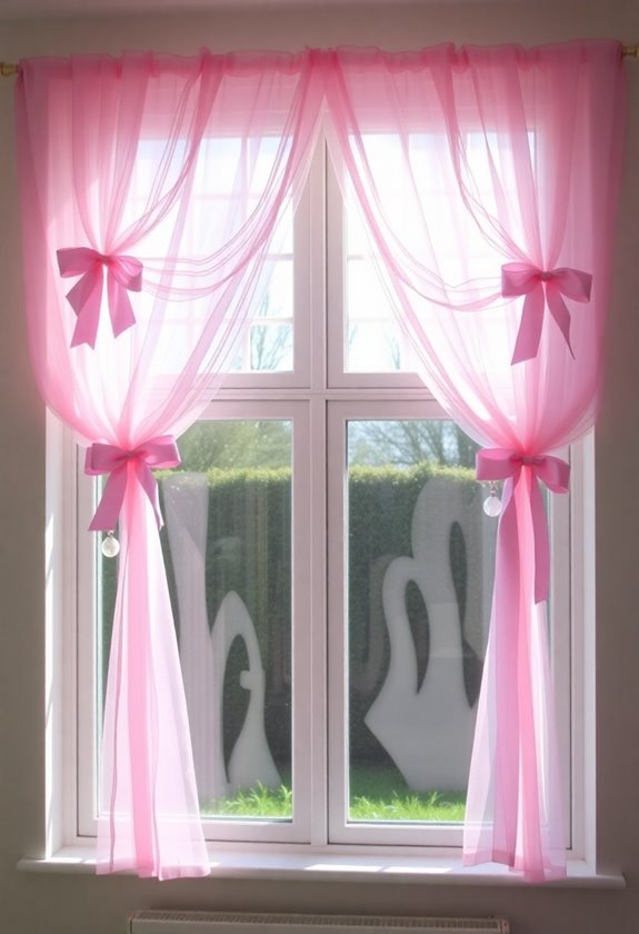 pastel ribbon tulle drapes