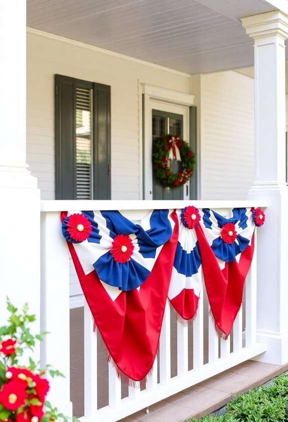 patriotic bunting porch display
