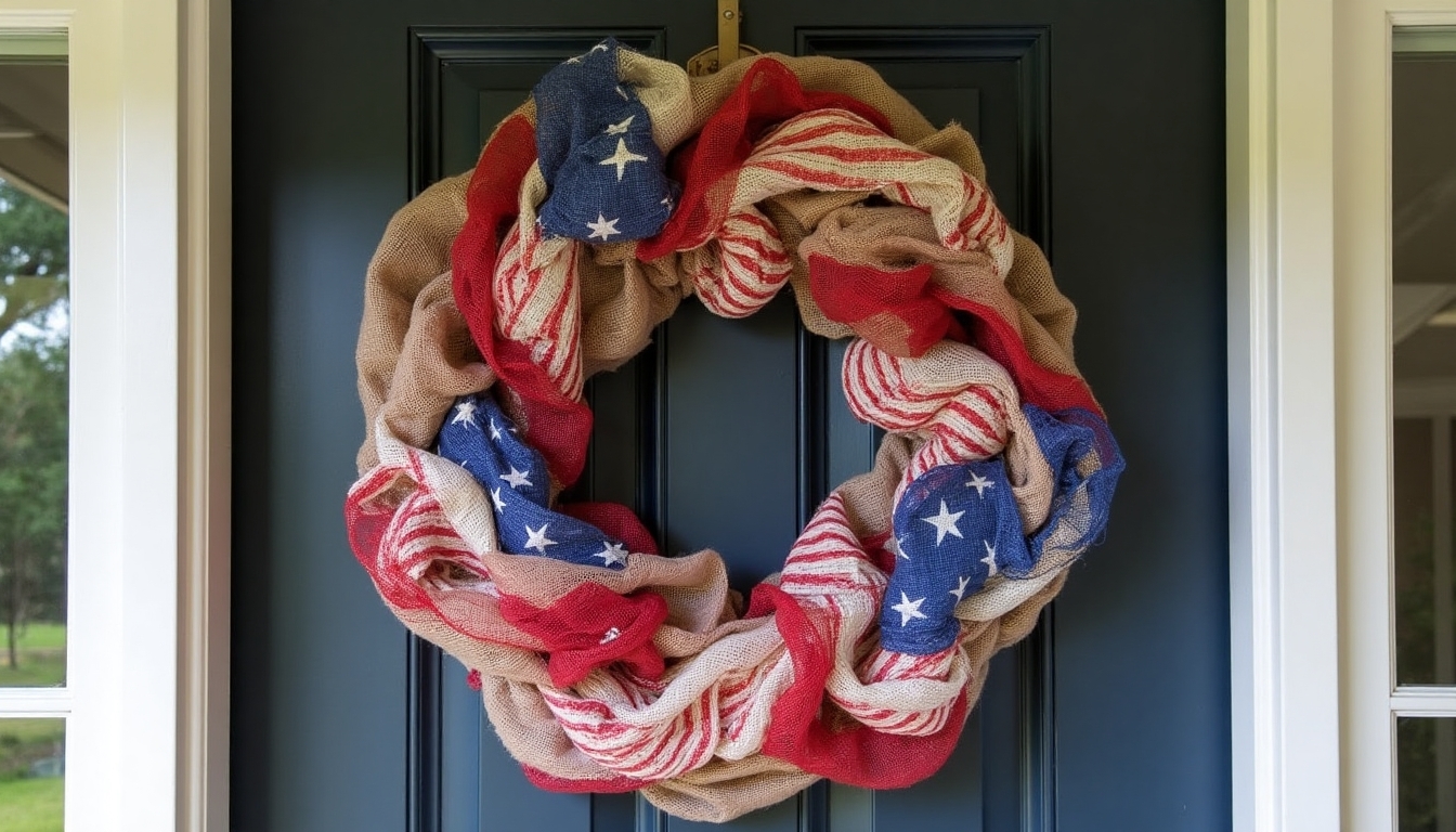 patriotic burlap wreath design
