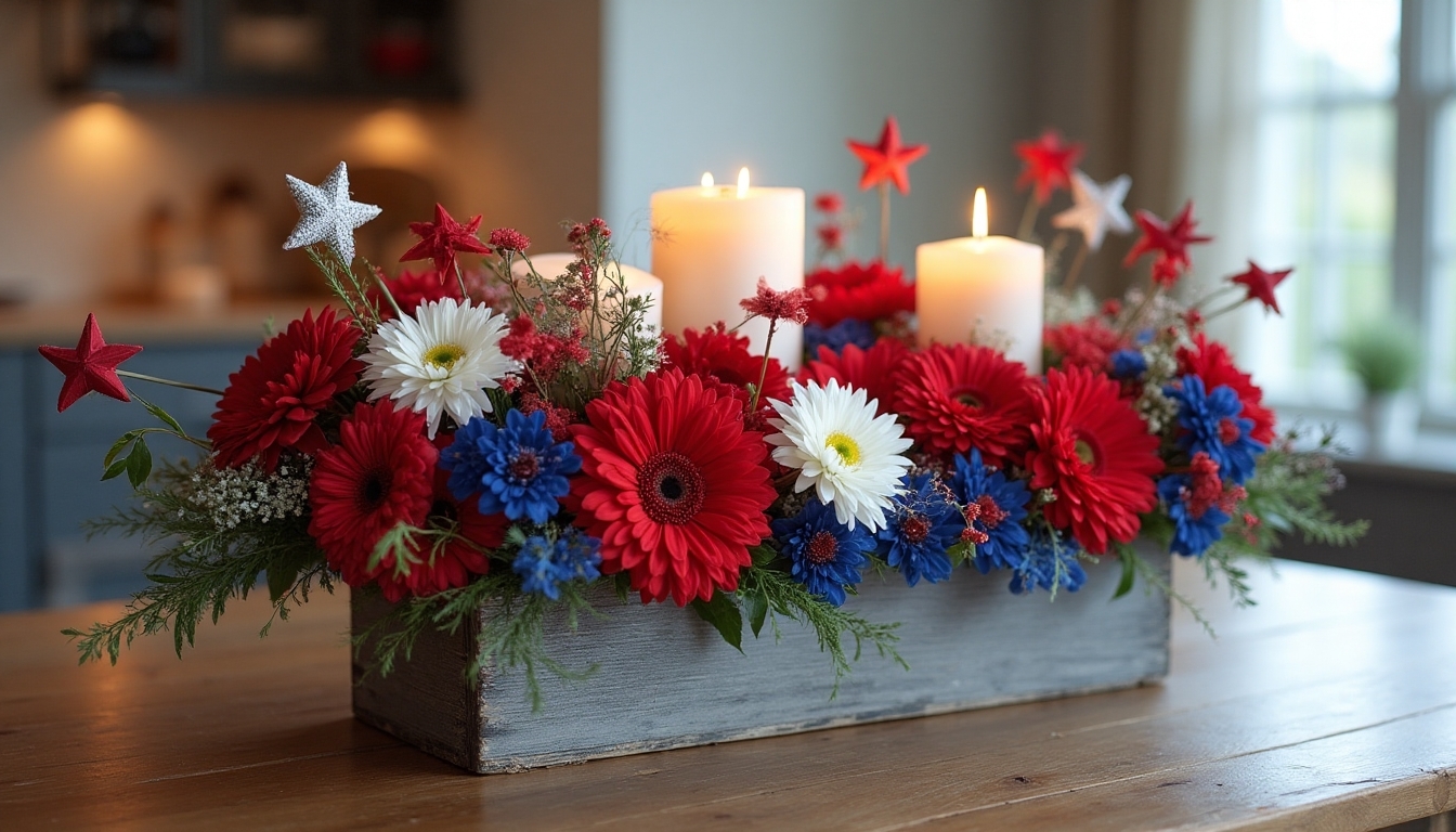 patriotic floral centerpiece arrangement