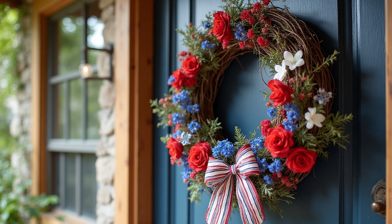 patriotic grapevine wreath decor