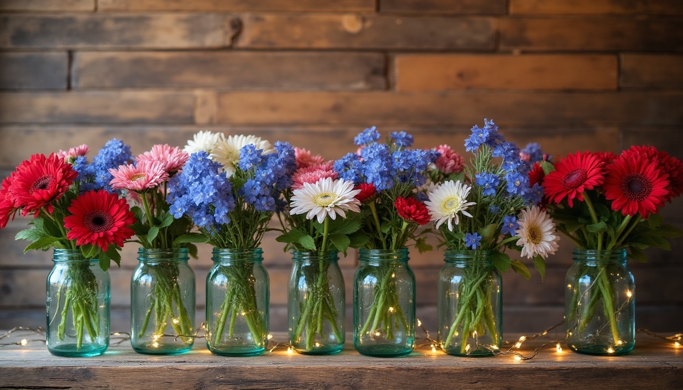 patriotic mason jar flags