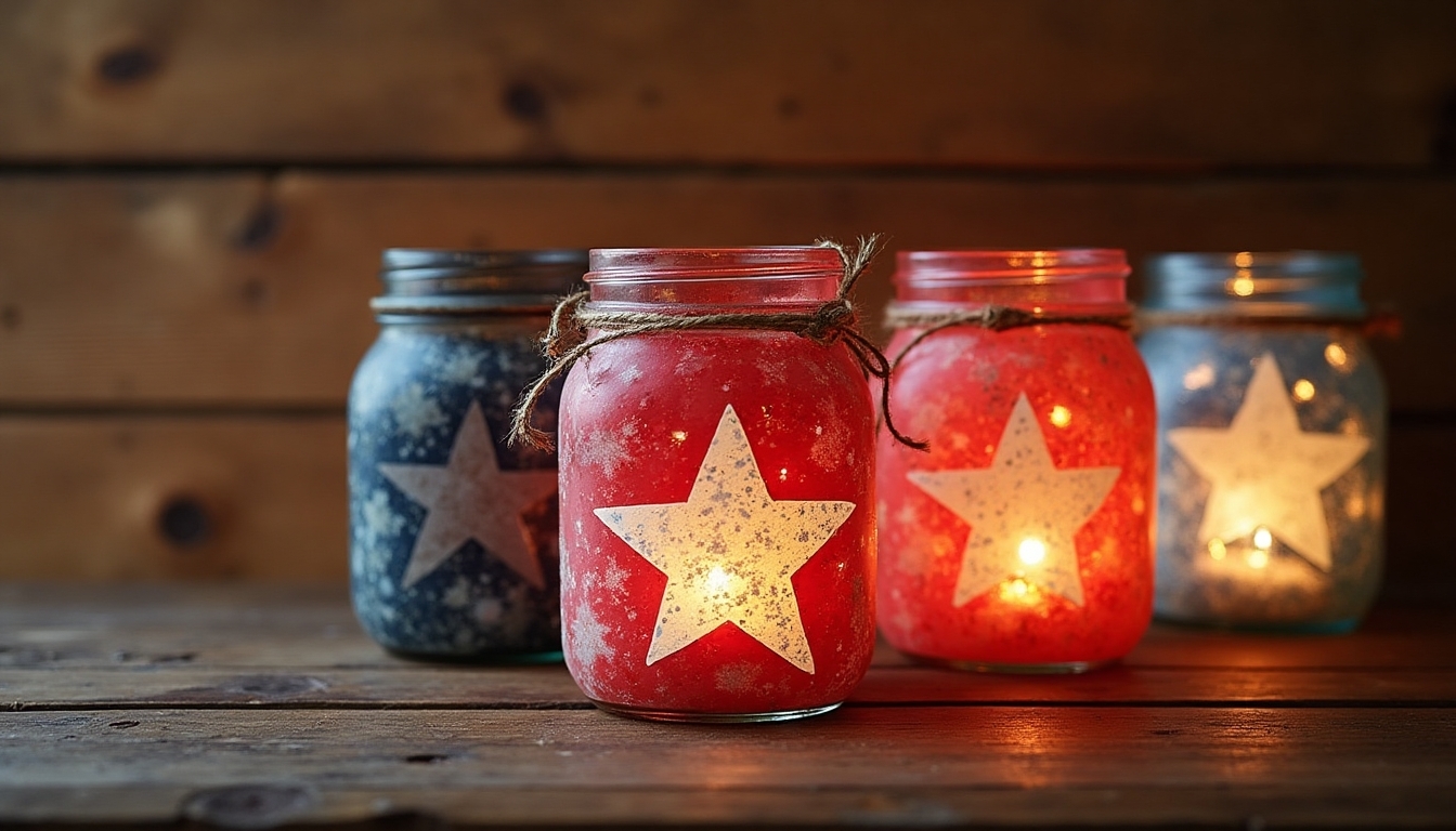 patriotic mason jar luminaries