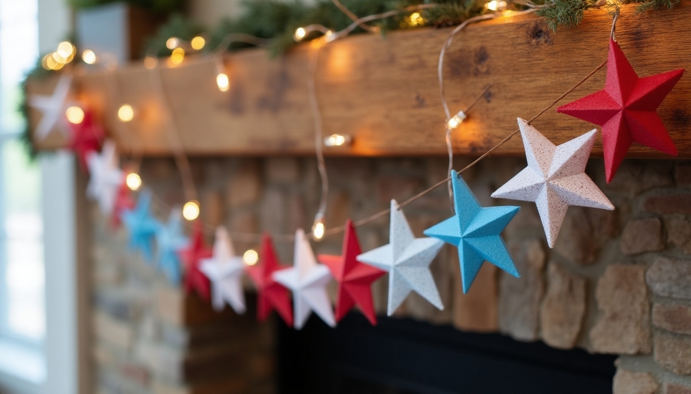 patriotic paper star garland