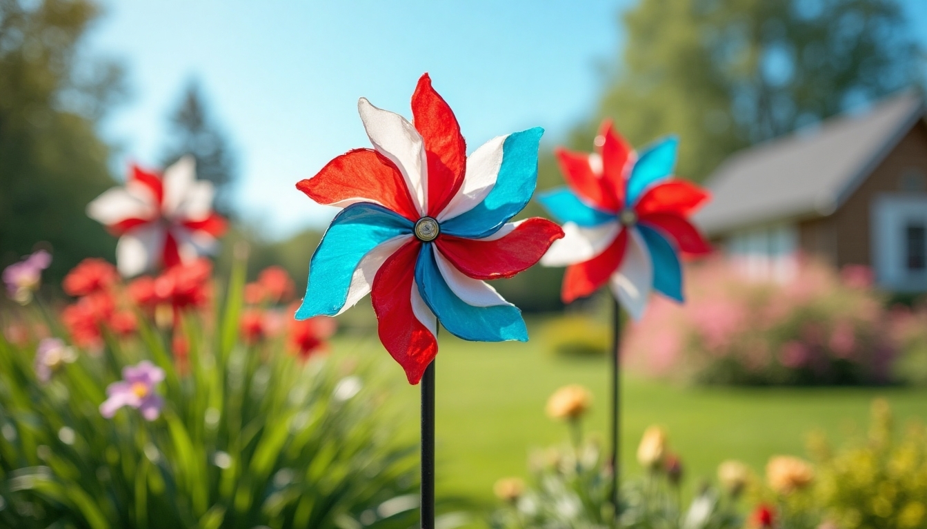 patriotic pinwheel garden decorations