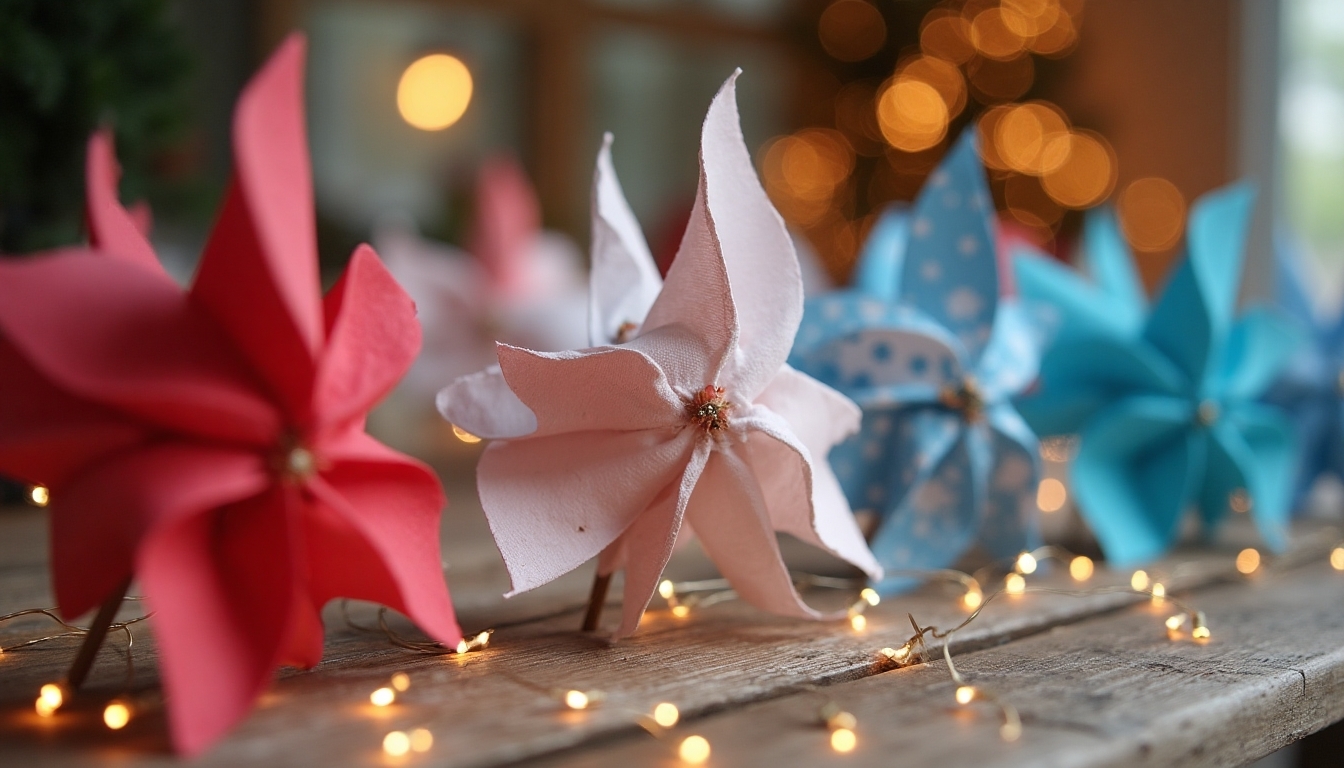 patriotic pinwheel garland creation