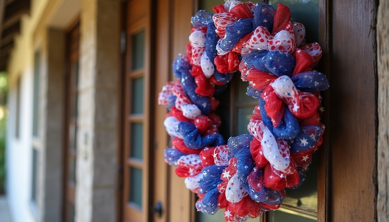 patriotic ribbon wreath crafting