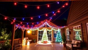 patriotic string lights celebration