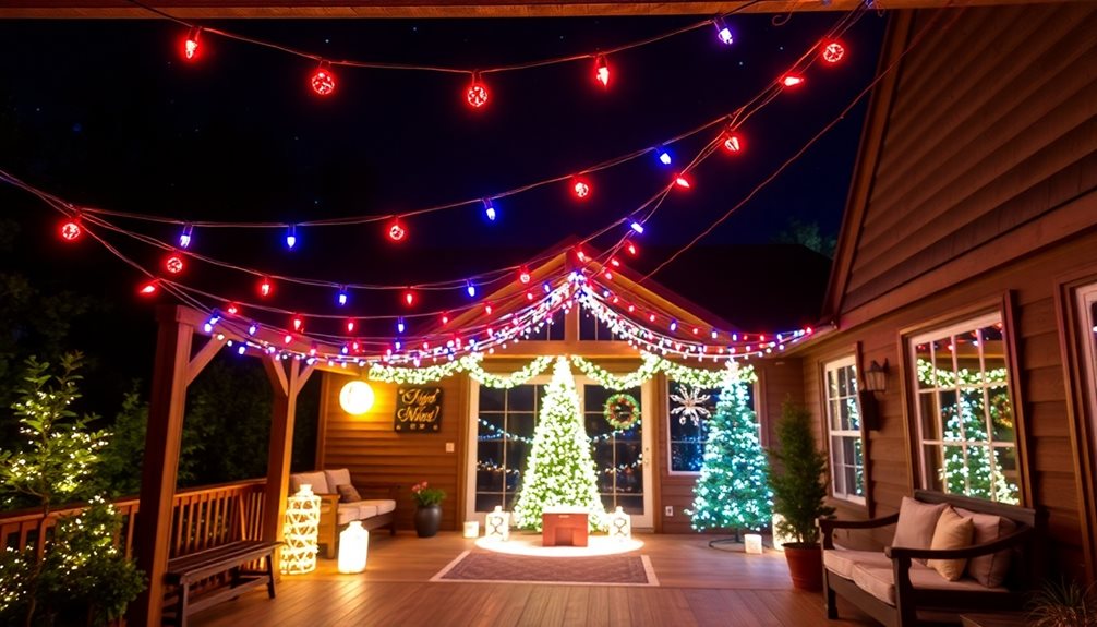 patriotic string lights celebration