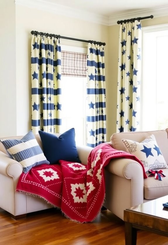 patriotic textiles in decor