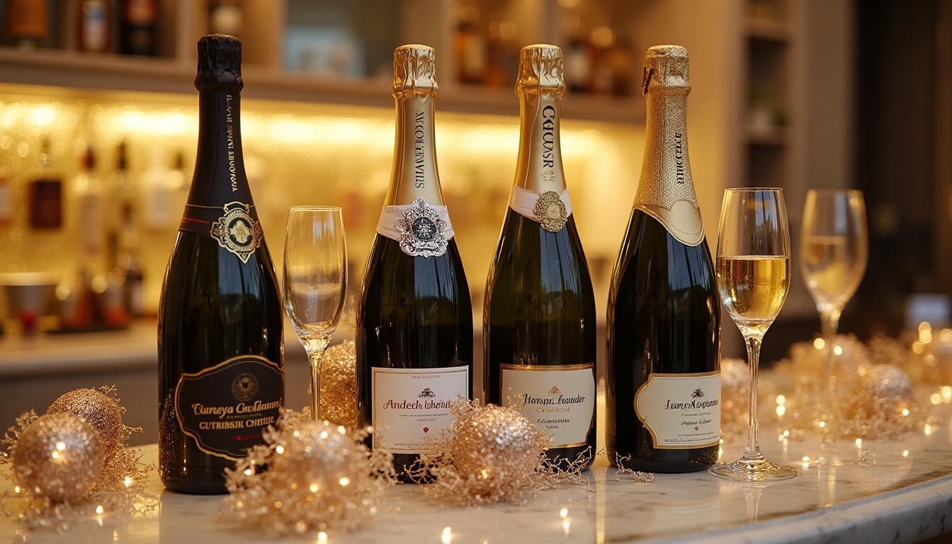 personalized champagne bottle decorations