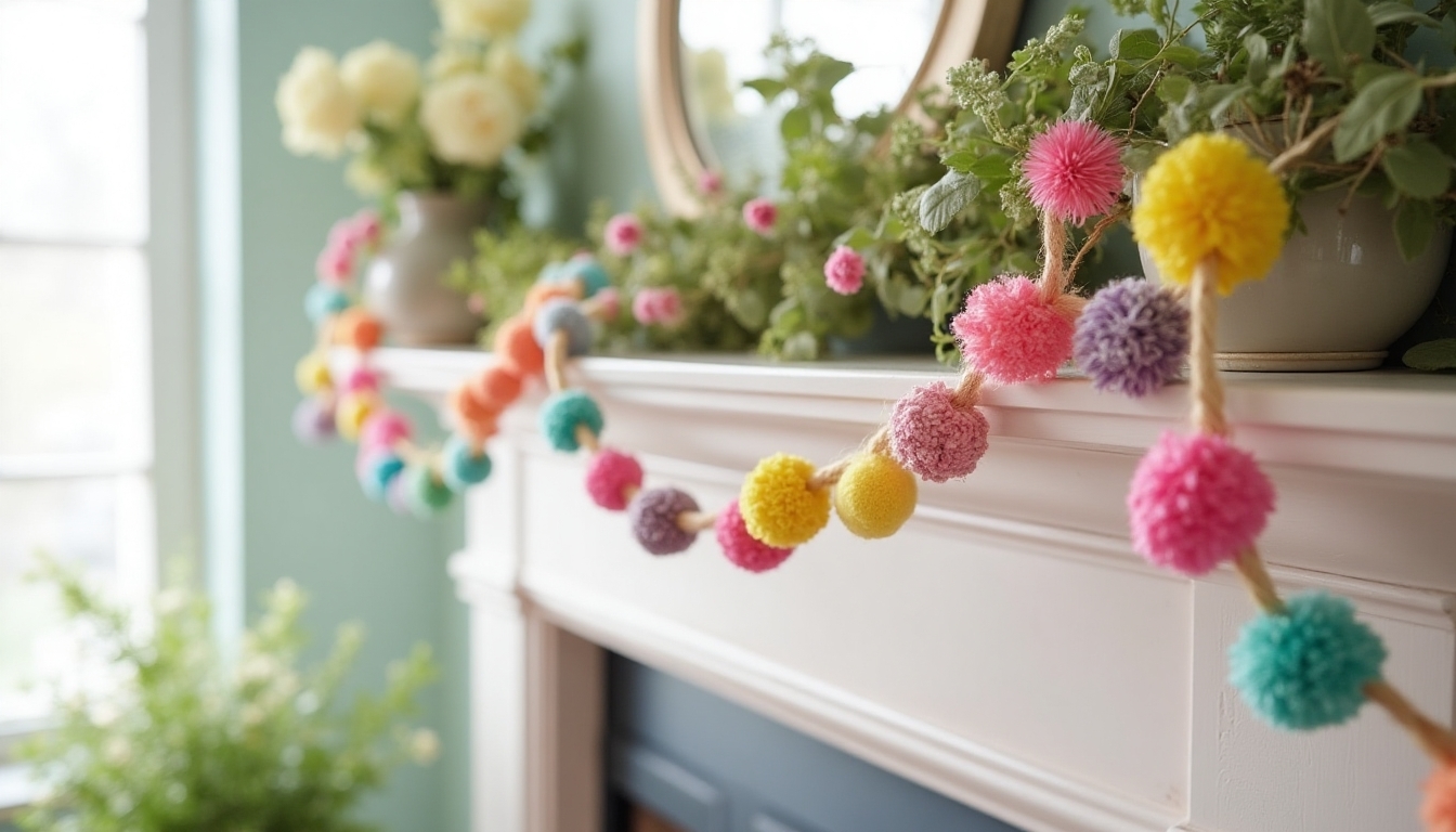 pom pom easter egg garland