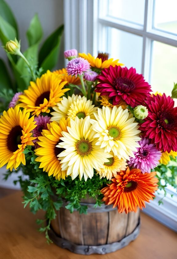 prepare flowers for arrangement