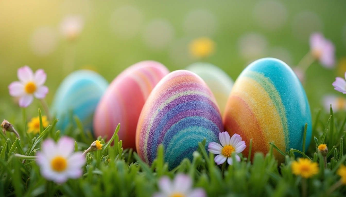 rainbow marbled egg technique