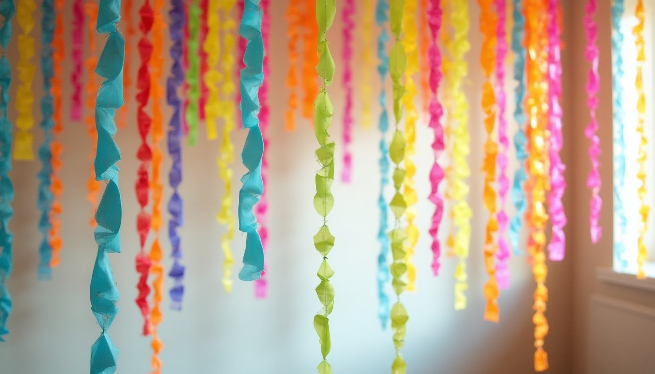 rainbow paper chain decorations