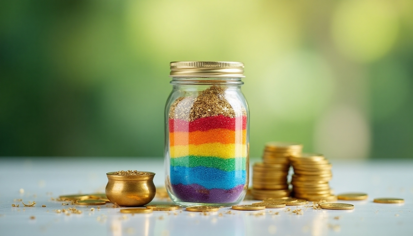 rainbow pot of gold centerpiece