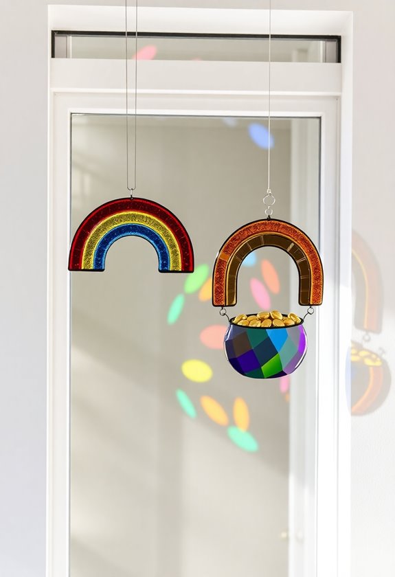 rainbow suncatchers with glitter