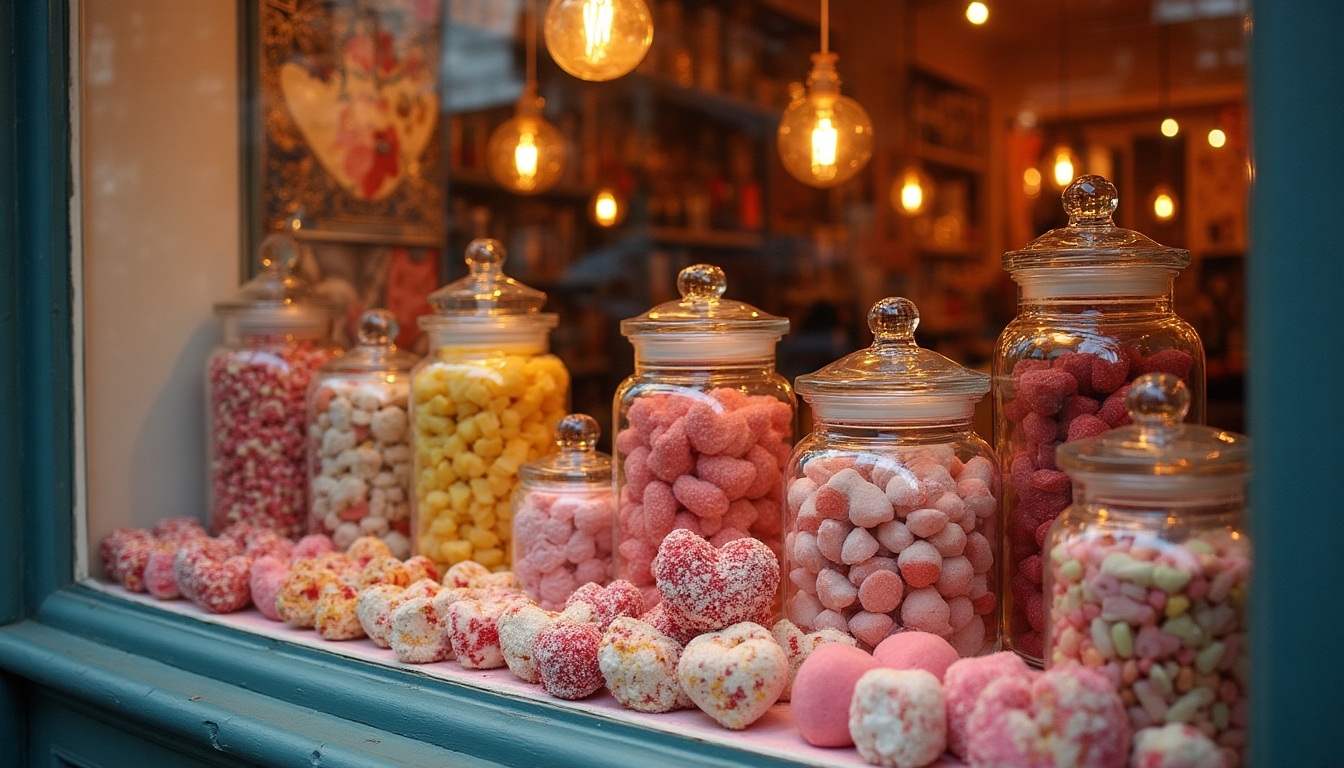 retro valentine s candy display