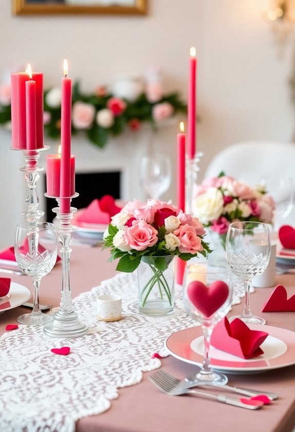 romantic candlelit table setting