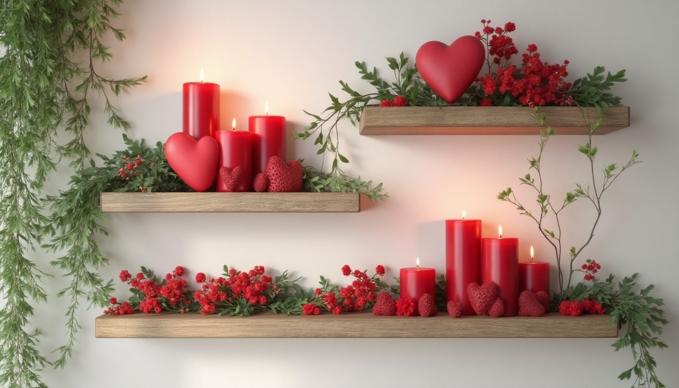 romantic floating shelf decor