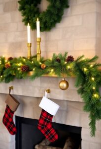 rustic christmas mantel decor