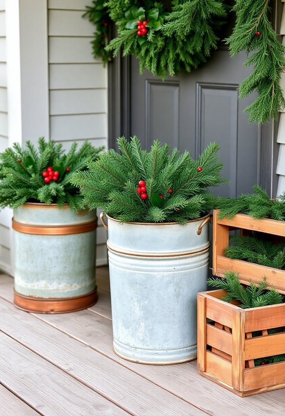 rustic christmas porch decor