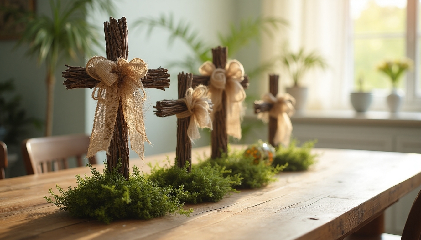 rustic crosses with nature