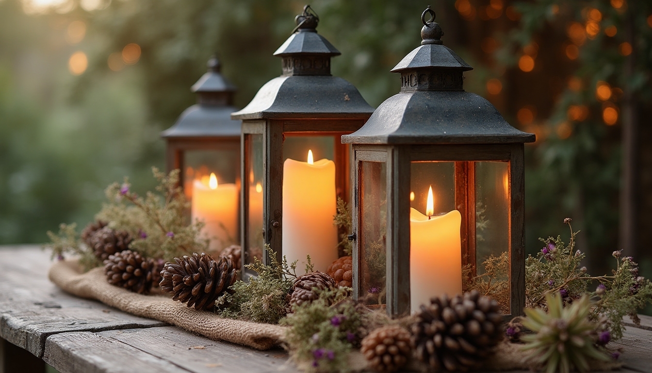 rustic lantern centerpiece ideas