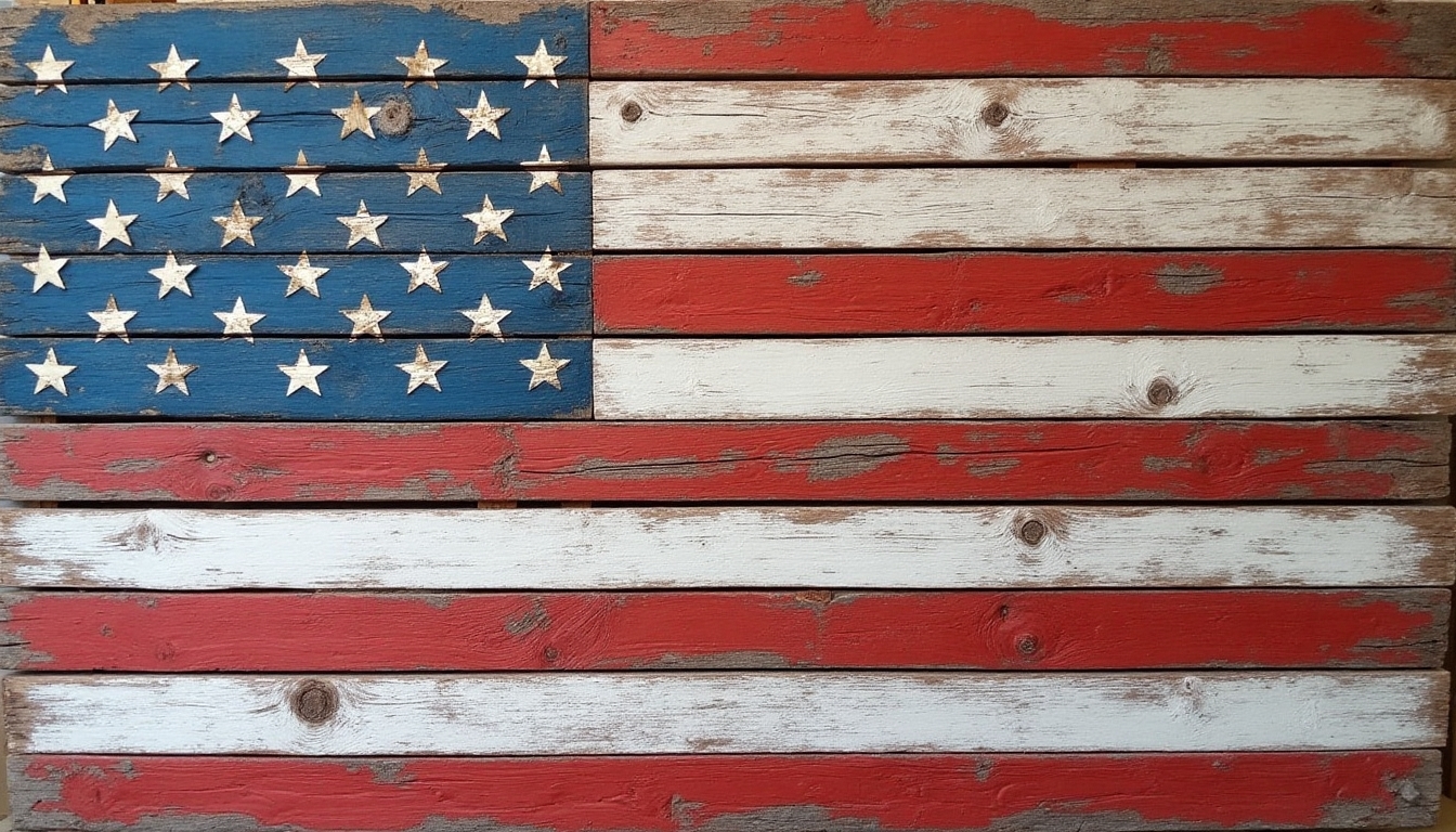 rustic pallet flag design
