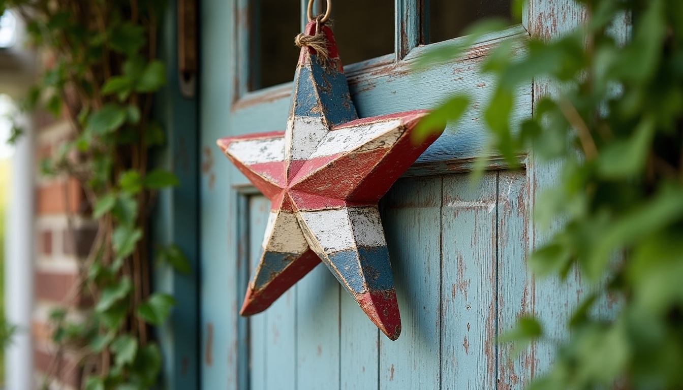 rustic patriotic door decoration