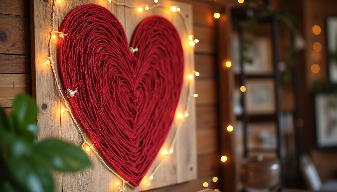 rustic string art heart