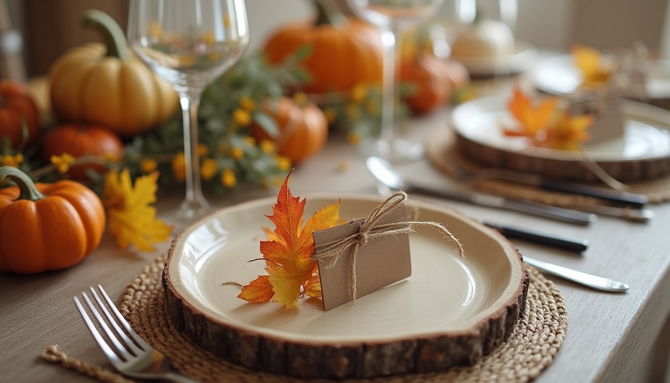 rustic wood slice place cards