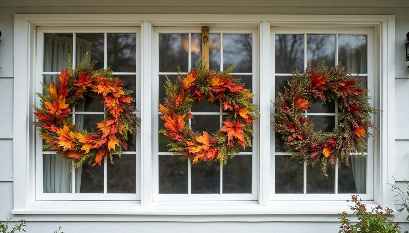 seasonal interchangeable window wreaths