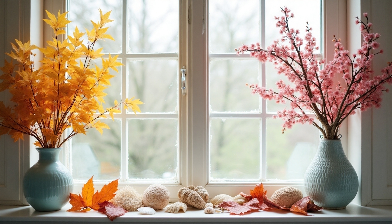seasonal window shelf display