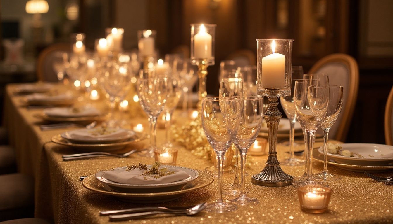 sequined new year s table decor